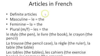 French masculine and feminine gender singular and plurals [upl. by Enoob]