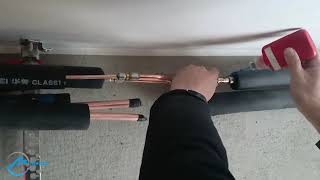 How to use Propress Tool to Install the Air Conditioning Insulated Copper Pipe [upl. by Donadee227]