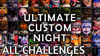 ULTIMATE CUSTOM NIGHT  ALL CHALLENGES  No Commentary [upl. by Chavaree]