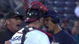 Benches clear after Carlos Gomezs homer [upl. by Weiner]