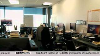 News room during Christchurch Earthquake 23Dec2011 [upl. by Pinette]