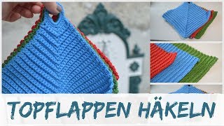 Einfachen Topflappen häkeln  Anleitung [upl. by Florinda]