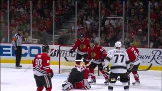 Corey Crawford nice play on bad bounce June 2 2013 LA Kings vs Chicago Blackhawks NHL Hockey [upl. by Sirhc608]