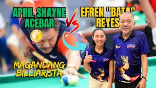 Efren quotbataquot Reyes vs April Shayne Acebar Palaro Gold medalist full exhibition game [upl. by Yaniv]