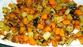 கேரட் உருளைக்கிழங்கு பொரியல்  How To Make Carrot amp Potato Fry  Sherins Kitchen Recipes [upl. by Dranrev]