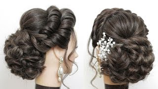 New Bridal Hairstyle For Girls With Long Hair Messy Bun Updo [upl. by O'Callaghan]