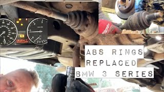 BMW 318D ABS Ring Replacement Both Sides How To Diy E91 Same as 320 118 120 etc DTC [upl. by Marcile379]