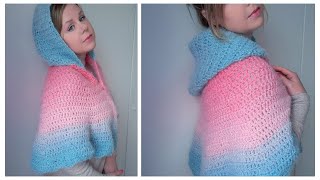 CROCHET VINTAGE SHAWL WITH HOOD EASY TUTORIAL FOR BEGINNERS [upl. by Samuelson]