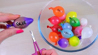 MAKING SLIME WITH MINI BALLOONS Balloon popping balloon cutting [upl. by Lehcyar]