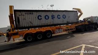 40 Ft Container Side Loader Truck in Tanzania [upl. by Hgielram]