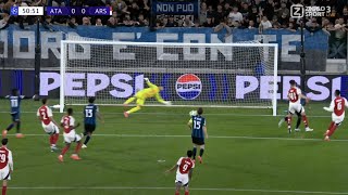 🔥🧱 Arsenals David Raya penalty save vs Atalanta  Mateo Retegui penalty miss vs Arsenal  UCL [upl. by Kcirednek298]