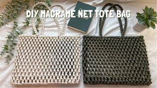 DIY  Macrame Net Tote bag tutorial  Bolsa de macrame  마크라메 가방 [upl. by Thomajan501]