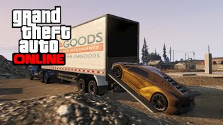 GTA 5 Online  How to Haul Vehicles with an 18 Wheeler Semi Truck [upl. by Bernhard534]