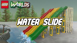 Lego Worlds  Water Slide amp Amusement Park Rides  Jaspers Creations Part 7 [upl. by Adnowal]