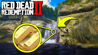 SECRET WATERFALL LOCATION WITH 4 GOLD BARS In RDR2 Poisonous Trail Treasure Map Guide [upl. by Aimil]