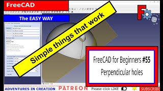 FreeCAD for Beginners 55 Perpendicular Holes freecad cad makers design [upl. by Aiyekal544]