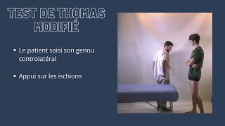 10 Test dextensibilité du droit fémoral Test de Thomas modifié [upl. by Cross]