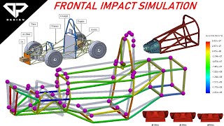 Frontal Impact Simulation of FSAE Chassis using Solidworks  Formula student  SAE  DP DESIGN [upl. by Noll]