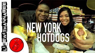 The Famous Nathans Hot Dogs in Coney Island NY  LifewithAnnaBee [upl. by Alyahc]