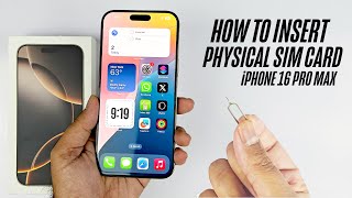 iPhone 16 Pro Max  How To Insert Physical SIM Card Easily [upl. by Fennessy529]