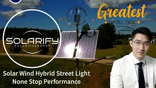 Hybrid VAWT Wind and Solar Street LightWindsolarstreetlight VAWTstreetLightSolarifyenergy [upl. by Stringer643]