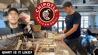 Chipotle Day In The Life  behind the counter grill shift line DML prep [upl. by Lehpar]