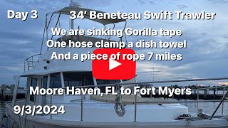 Day3 Boss The boat is sinking gorilla tape one hose clamp a dish towel and a piece of rope 7 miles [upl. by Higgs45]