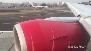 THUNDERING GE90 startup Air India B777300ER VTALT take off from Mumbai [upl. by Danas]