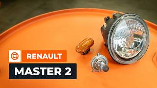 How to change headlight bulb turn signal repeater and fog lamp on the RENAULT MASTER 2 AUTODOC [upl. by Morgana701]