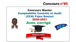 Concoursn°5 Master Comptabilité Contrôle et Audit CCA Fsjes Souissi 20202021 [upl. by Christina609]