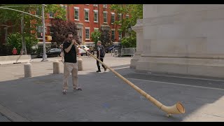 The Alpenhorn at Washington Square Park A Lumix S9 4K DCI Video [upl. by Los538]