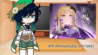 Anemo boys react to the 4th Anniversary Im late [upl. by Caassi]