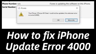 Got Error 4000 When Updating iPhone Here’s Why amp How to Fix iPhone Could Not Be Updated [upl. by Wira]