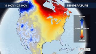 Monthly temperature forecast for the USA 11162024 [upl. by Toffey]