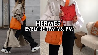 HERMÈS EVELYNE TPM VS PM  Mini Review What Fits amp Outfit Inspiration Feat LXR [upl. by Adlar544]