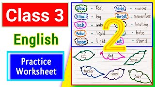 Class 3 English । english worksheet for class 3 । class 3 grammar worksheet । grammar worksheet [upl. by Ariaet]