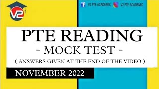 PTE READING MOCK TEST WITH ANSWERS  V2 PTE ACADEMIC  NOVEMBER 2022 [upl. by Okimuy]