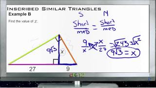 Inscribed Similar Triangles Examples Basic Geometry Concepts [upl. by Ayidan]