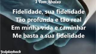 Sua fidelidade 1 Tom Abaixo 🎶 Playback 🎶 Miria Mical [upl. by Attenna]