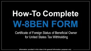 How to Complete W8BEN Form [upl. by Annahc]