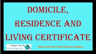 GetDownloadApply ResidenceDomicileLiving Certificate Online Karnataka 2020 [upl. by Hoye]