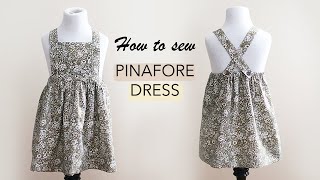 DIY pinafore dress Pinafore tutorial Apron dress 피나포어 드레스ピナフォア・ドレス  How to sew a pinafore dress [upl. by Jeanette]