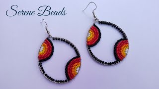 Beaded Wire Wrapped Hoop Earrings l How to Make Beaded Hoop Earrings l Beaded Earrings [upl. by Knut952]