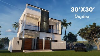 30X30 Feet West Facing Duplex House Design  900 Sqft House Plan  9X9 Meters House Design [upl. by Nevek587]