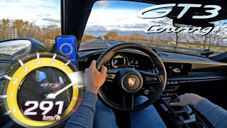 9000RPM Porsche 992 GT3 with 6SPEED MANUAL is AUTOBAHN HEAVEN [upl. by Kire]