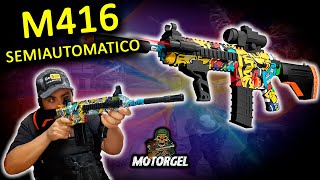 Mini M416 Economico de hidrogel  Review unboxing prueba Gel blasters [upl. by Tallbott889]