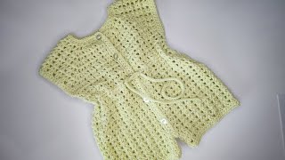 Crochet 82 How to crochet summer baby romper [upl. by Merkle]