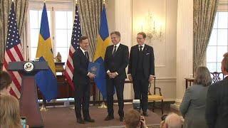 Deposition of Sweden’s instrument of accession and Press briefing [upl. by Traggat]