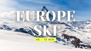 Exploring European Ski Resorts 4K  A Magical Journey  Drone Footage with Relaxing Music [upl. by Alin]