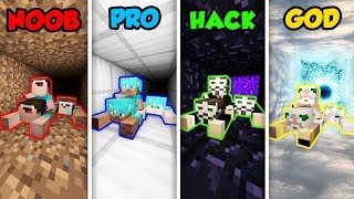 Minecraft NOOB vs PRO vs HACKER vs GOD FAMILY ESCAPE CHALLENGE in Minecraft Animation [upl. by Nosam]